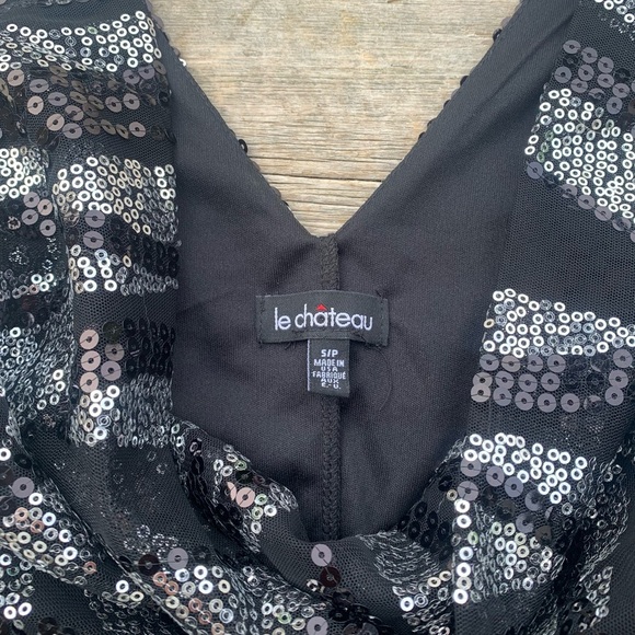 Le Chateau Black Sequin Mini Dress - Size S/P - Picture 3 of 5